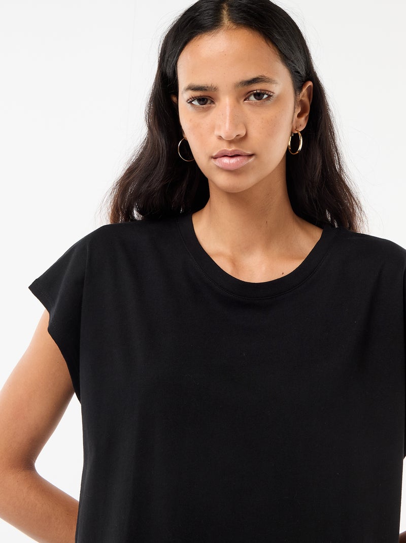 T-shirtjurk met korte mouwen Zwart - Kiabi