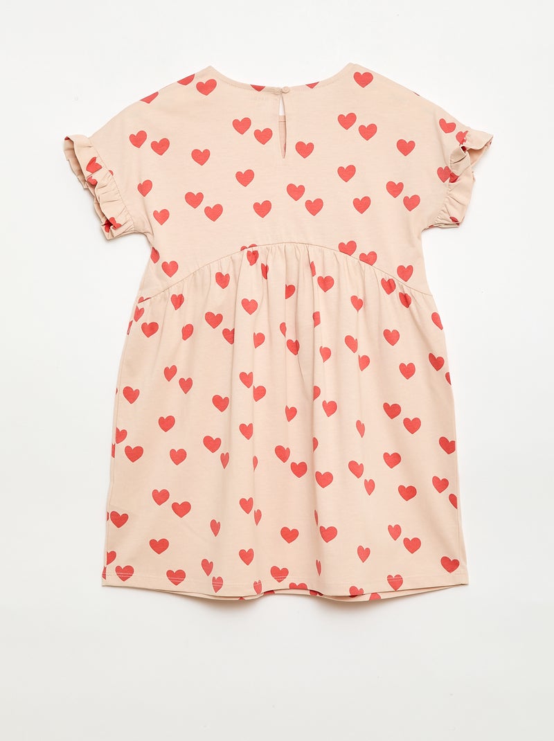 T-shirtjurk met luipaardprint Biege - Kiabi