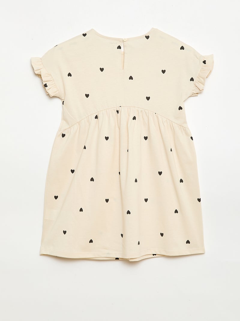 T-shirtjurk met luipaardprint Biege - Kiabi