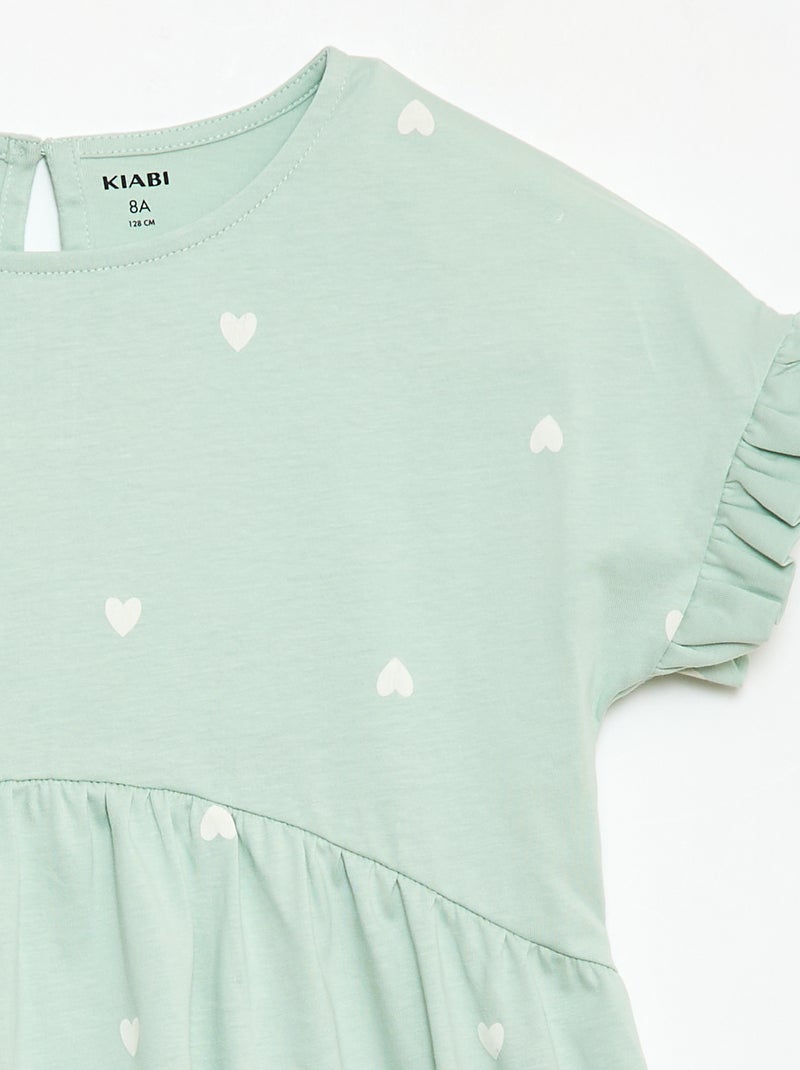 T-shirtjurk met luipaardprint Blauw - Kiabi