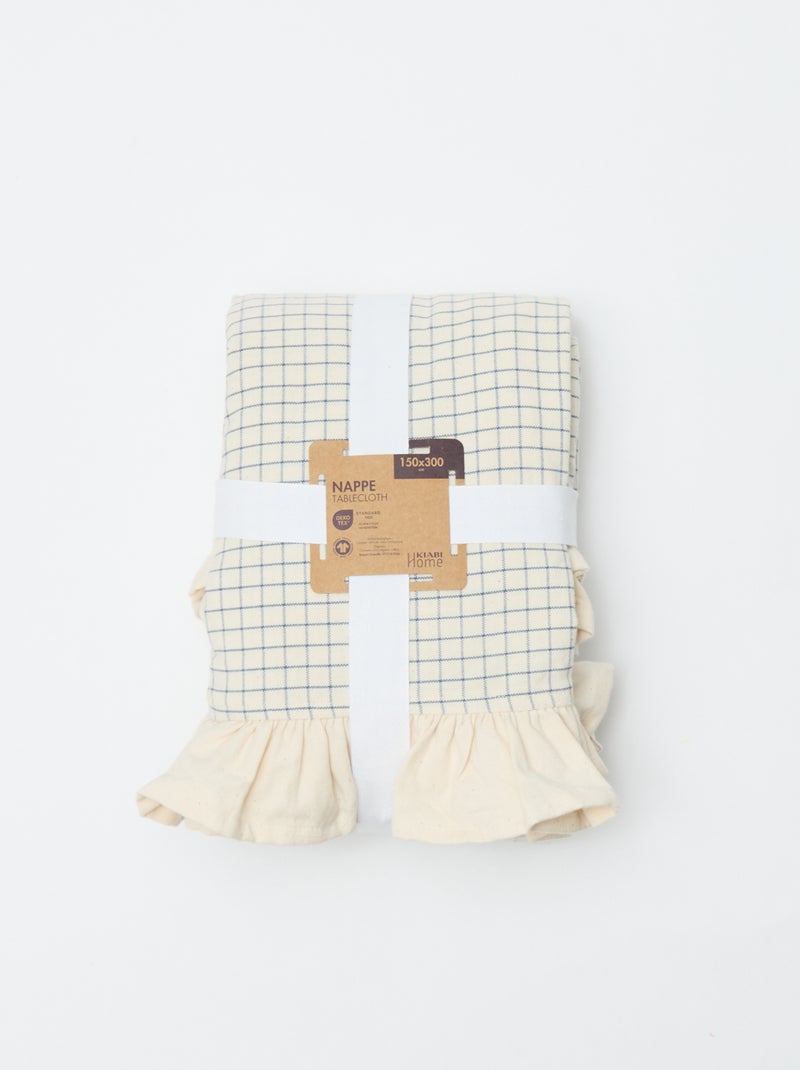Tafelkleed met franjes (150x300 cm) - Kiabi Home Biege - Kiabi