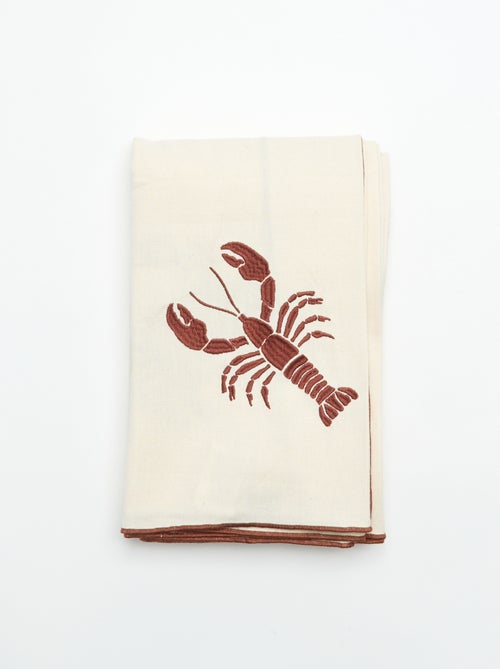 Tafelkleed met geborduurde krab - Kiabi