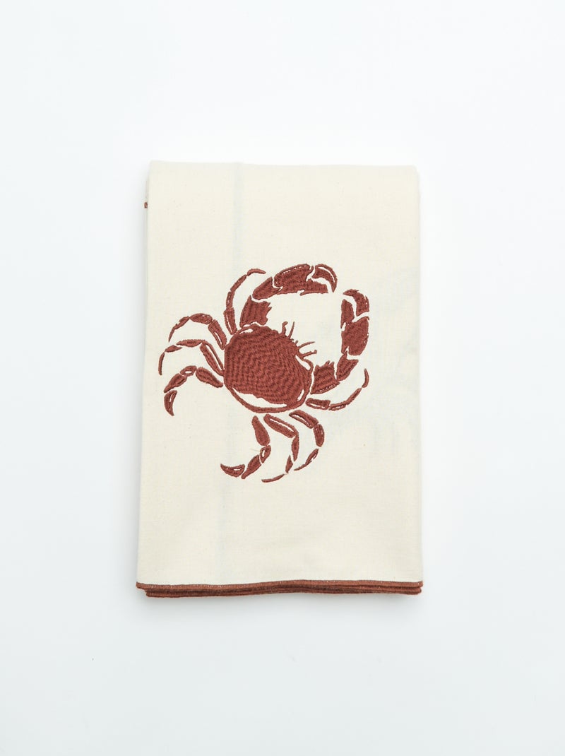 Tafelkleed met geborduurde krab Biege - Kiabi