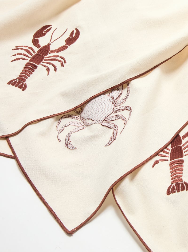 Tafelkleed met geborduurde krab Biege - Kiabi