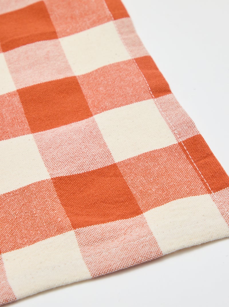 Tafelkleed met ruitjesprint (150x150 cm) - Kiabi Home Oranje - Kiabi