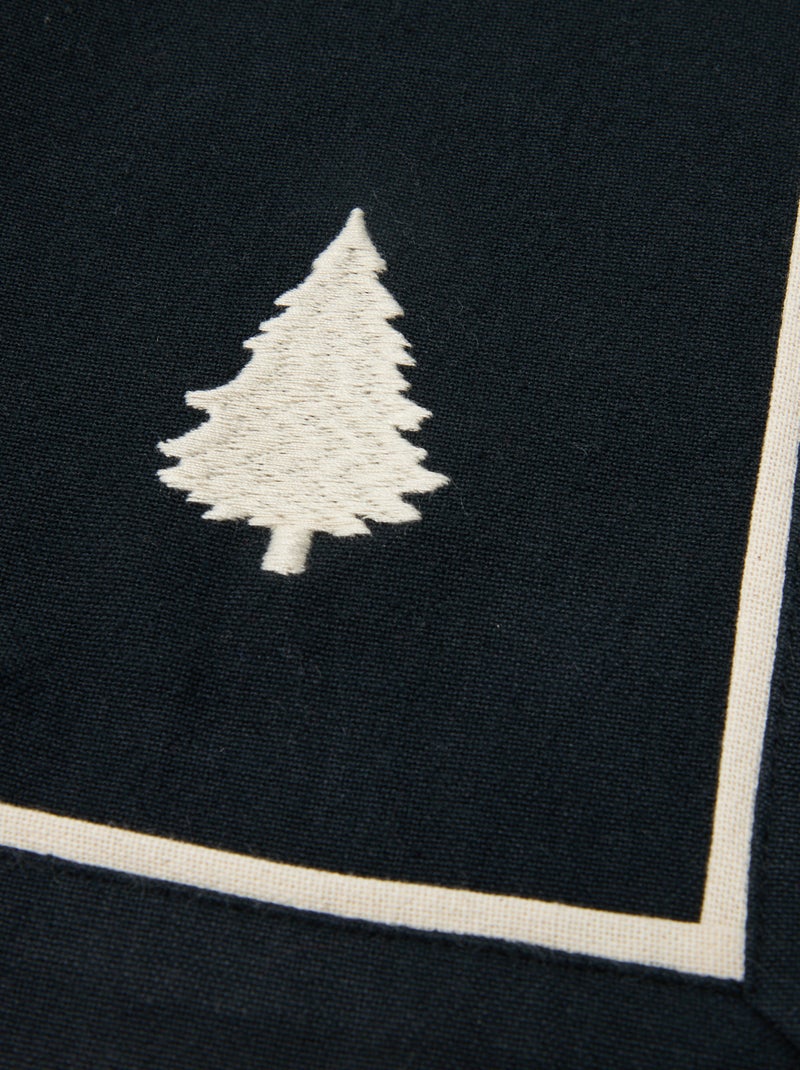 Tafelloper met kerstprint van katoen 36x180 cm Zwart - Kiabi