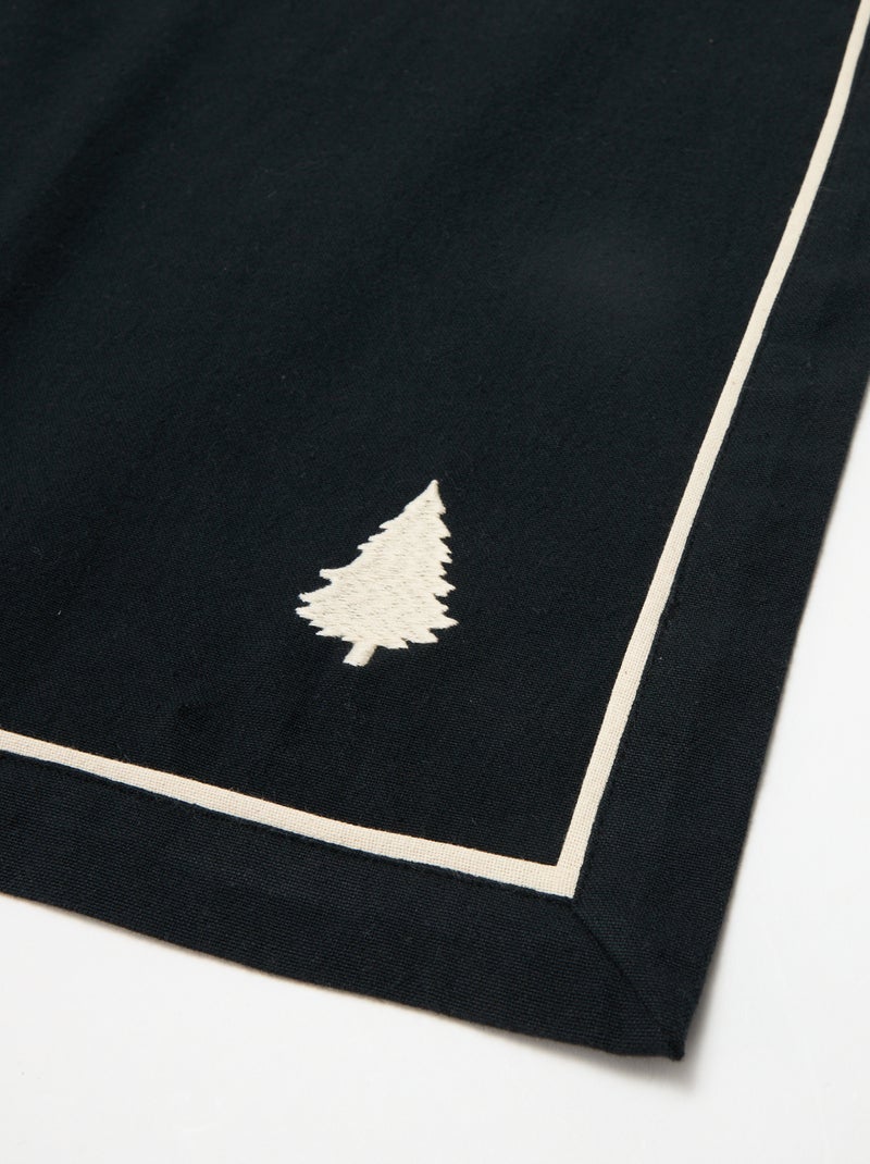 Tafelloper met kerstprint van katoen 36x180 cm Zwart - Kiabi