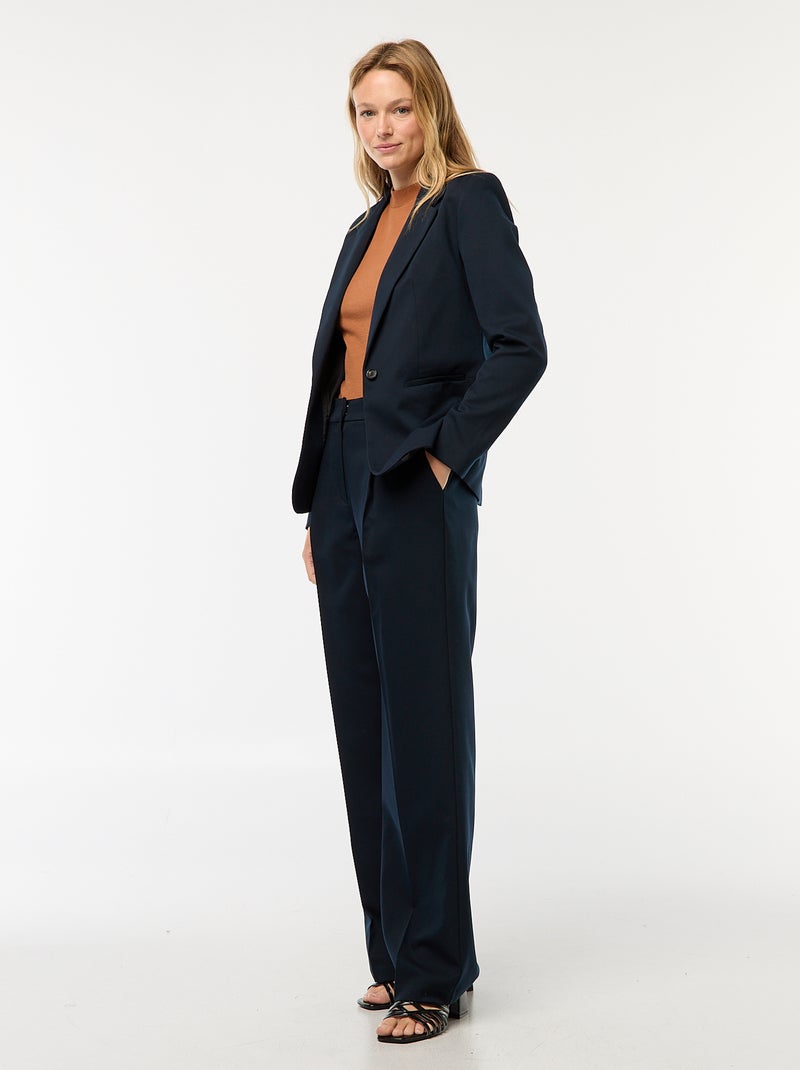 Tailored-fit broek met wijde snit Blauw - Kiabi