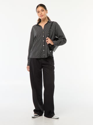 Tailored-fit broek met wijde snit