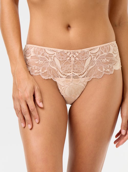 Tanga van kant met pailletten - Kiabi