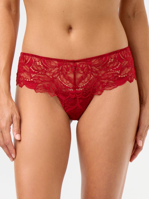 Tanga van kant met pailletten - Kiabi