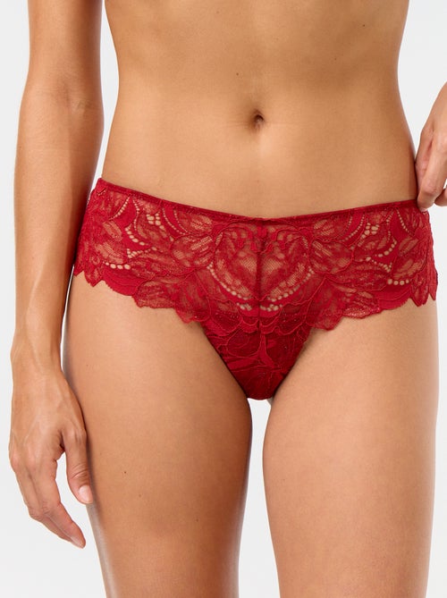 Tanga van kant met pailletten - Kiabi