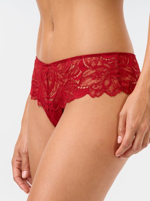 Tanga van kant met pailletten - Kiabi