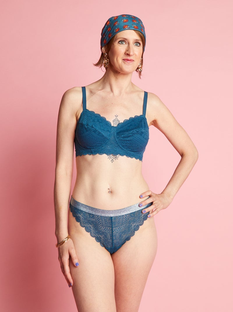 Tangaslip van kant donkerblauw - Kiabi