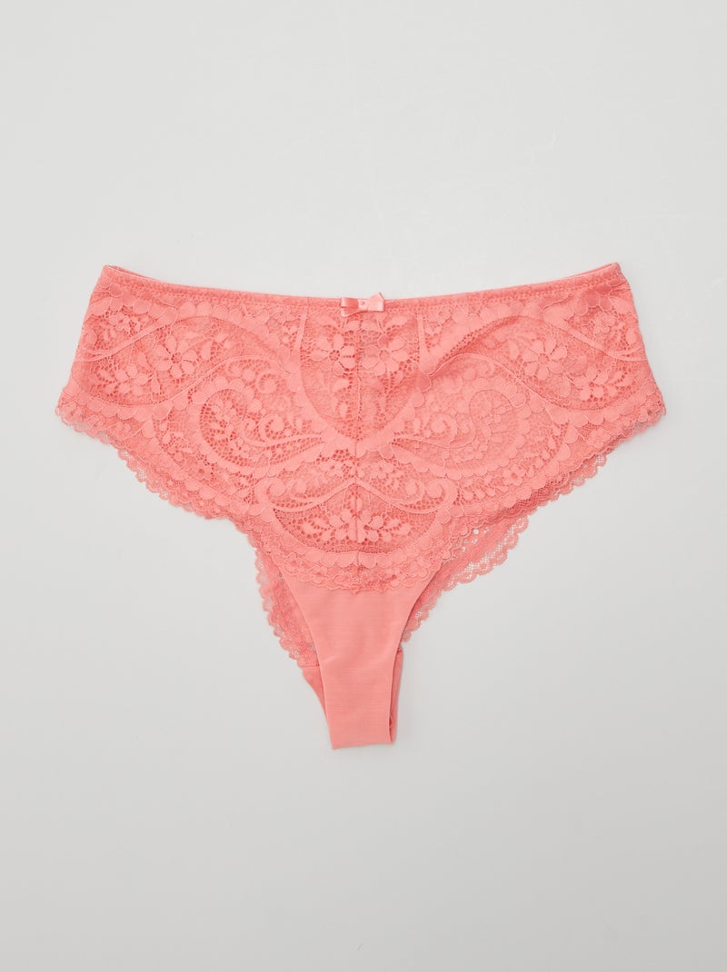 Tangaslip van kant roze - Kiabi