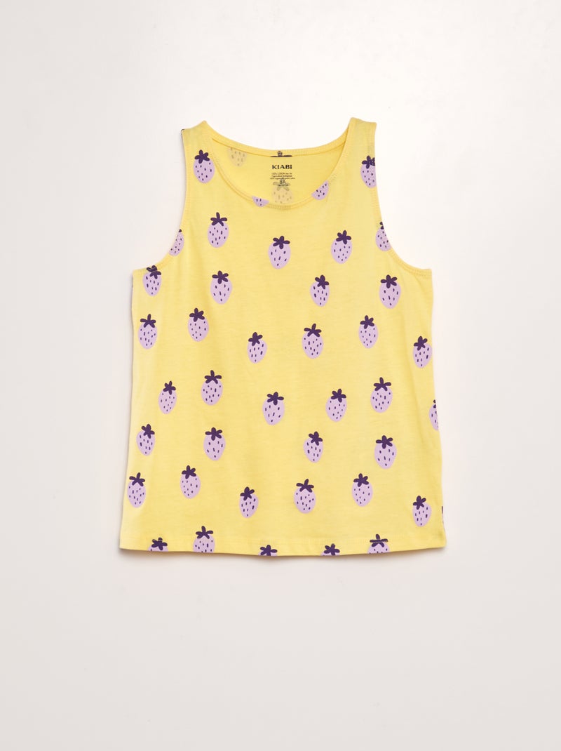 Tanktop met print ORANJE - Kiabi