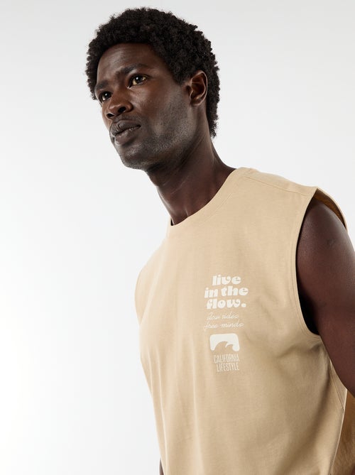 Tanktop met voor- en achterprint - Kiabi