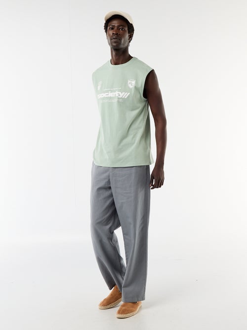 Tanktop met voor- en achterprint - Kiabi