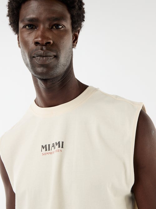 Tanktop met voor- en achterprint - Kiabi