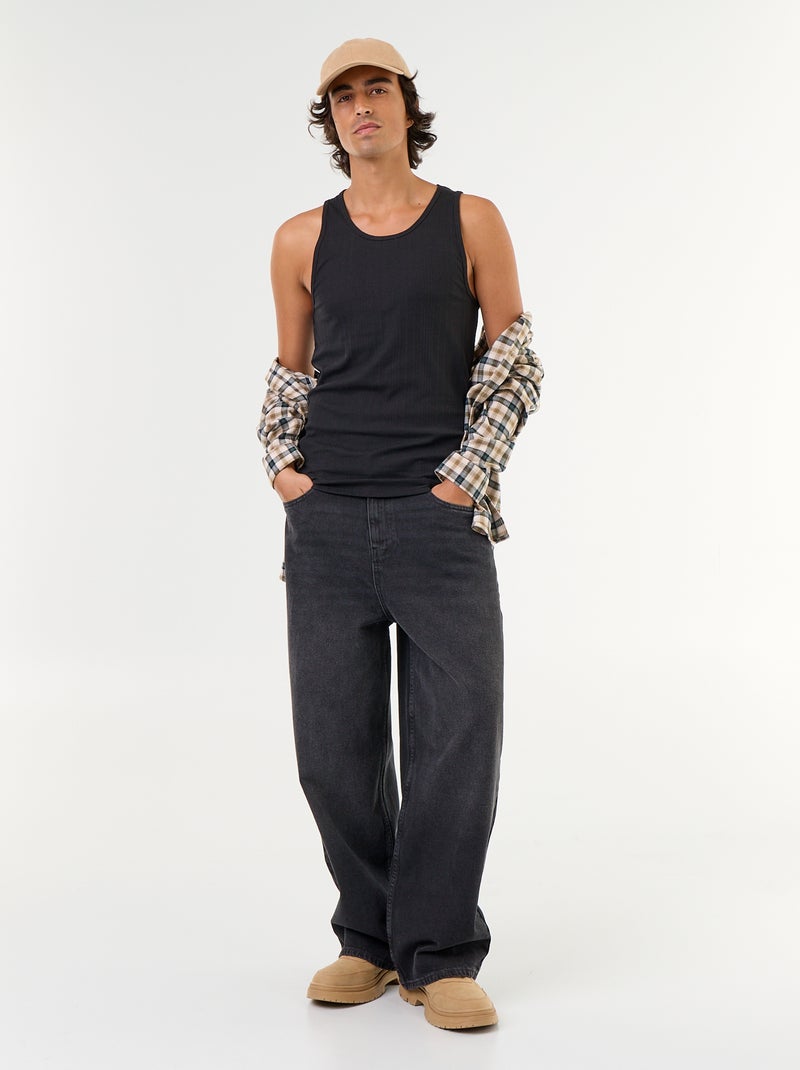 Tanktops van geribd jerseytricot Zwart - Kiabi