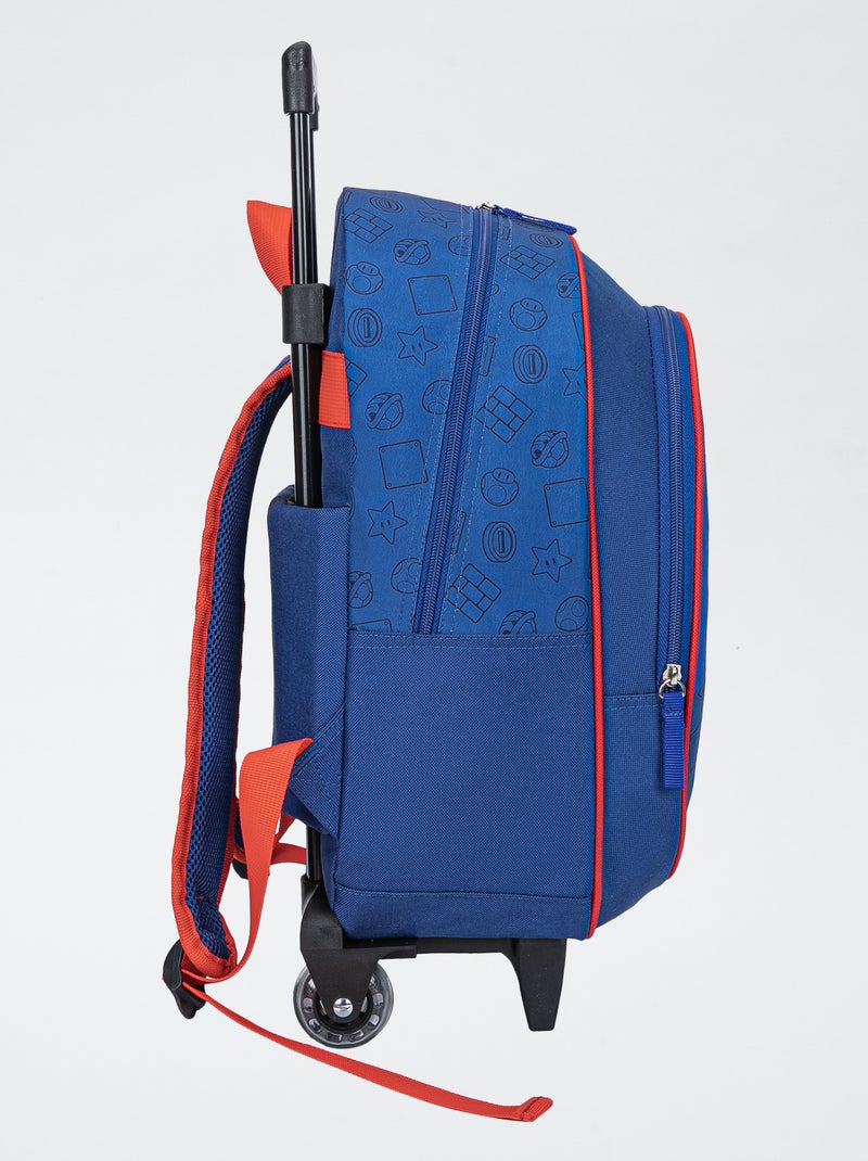 Tas met wieltjes en Mario-print BLAUW - Kiabi