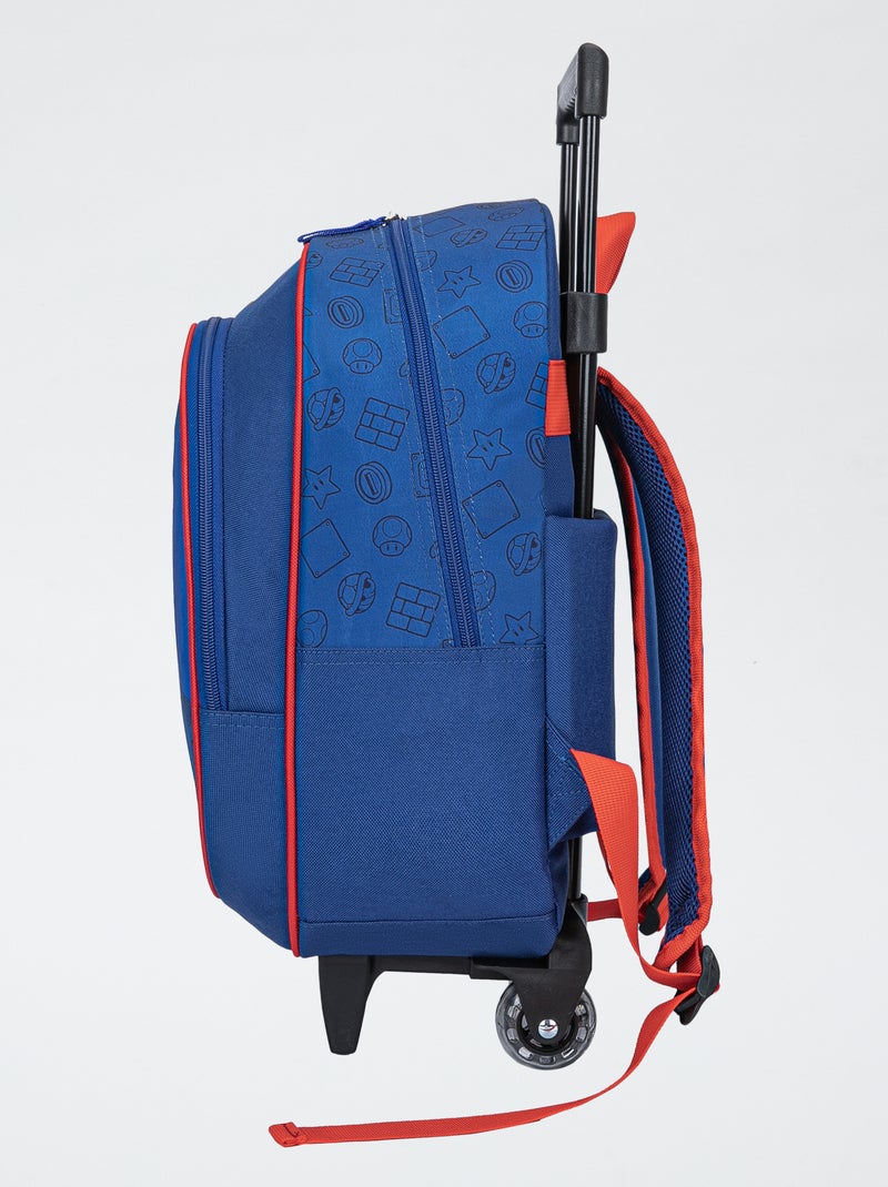 Tas met wieltjes en Mario-print BLAUW - Kiabi