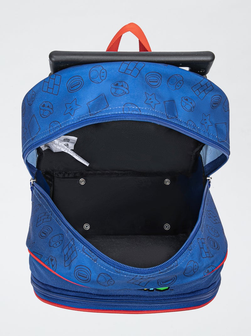 Tas met wieltjes en Mario-print BLAUW - Kiabi