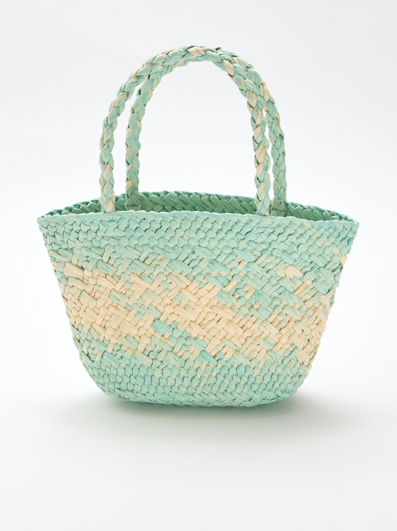 Tas van gevlochten papier Groen - Kiabi