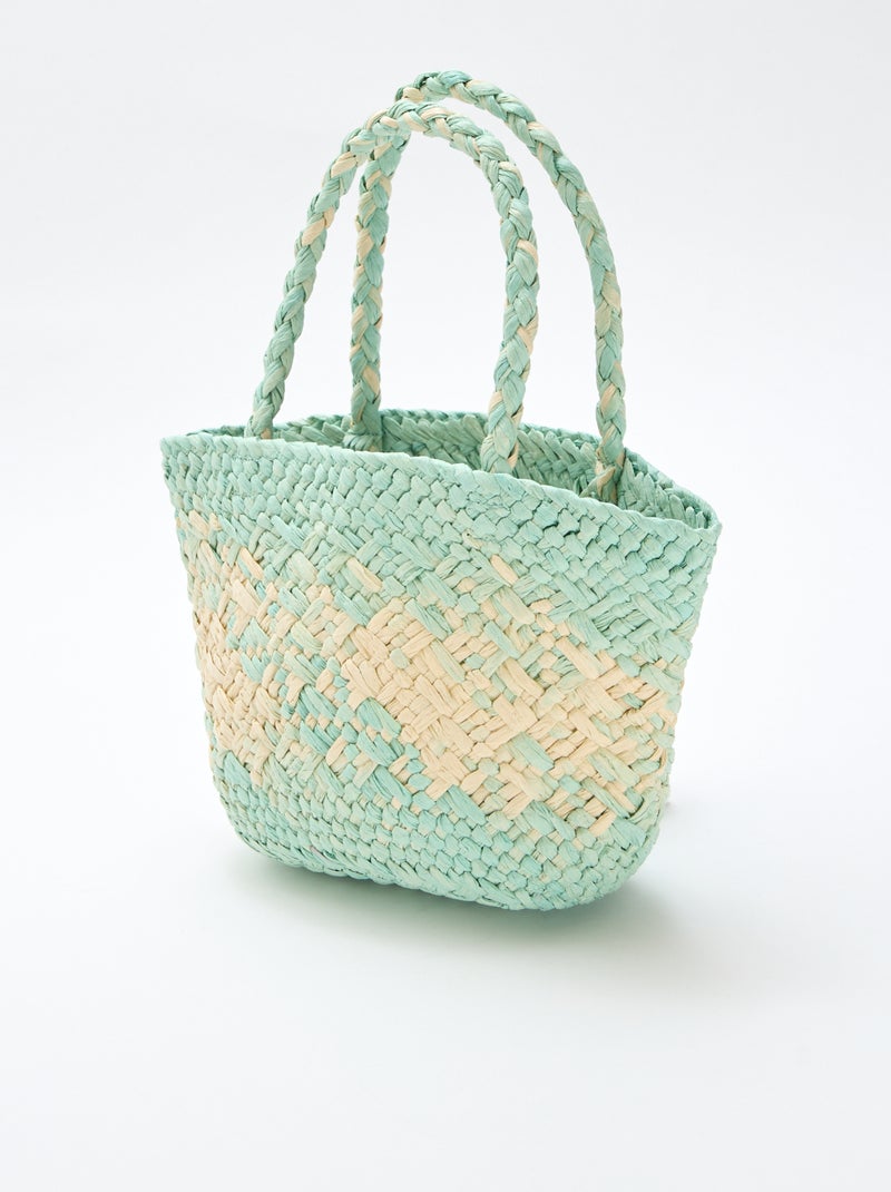 Tas van gevlochten papier Groen - Kiabi