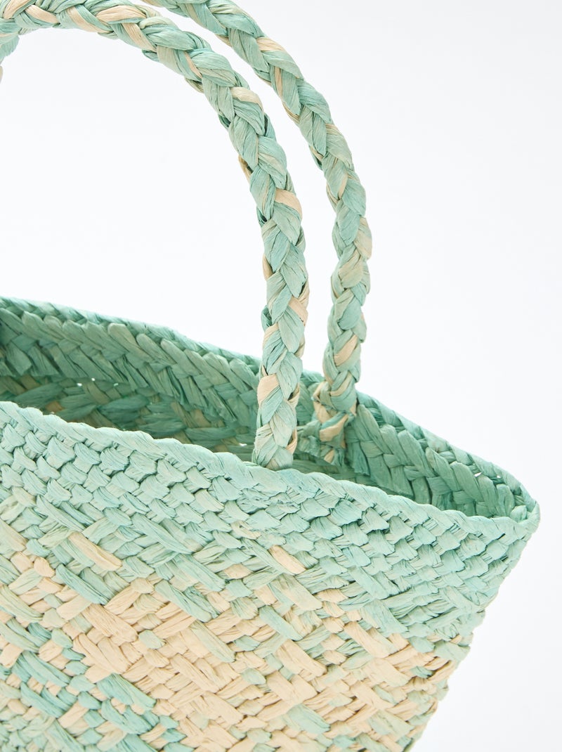 Tas van gevlochten papier Groen - Kiabi