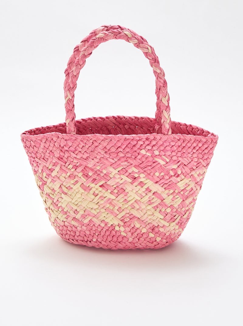 Tas van gevlochten papier Rose - Kiabi