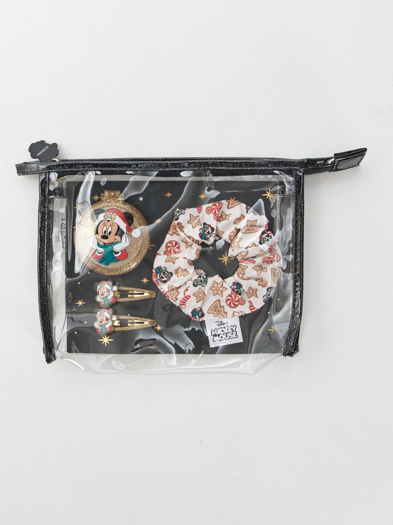 Tasje - Scrunchie + haarspeldje + haarborstel 'Disney' 'Minnie' Zwart - Kiabi