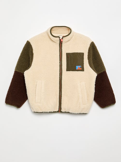 Teddy sweatshirt met rits en opstaande kraag - Kiabi
