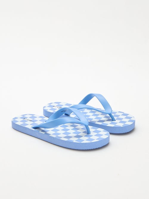 Teenslippers met dambordprint - Kiabi