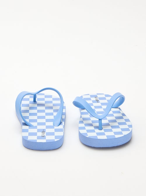 Teenslippers met dambordprint - Kiabi