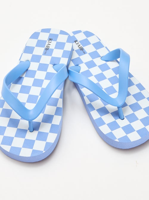 Teenslippers met dambordprint - Kiabi