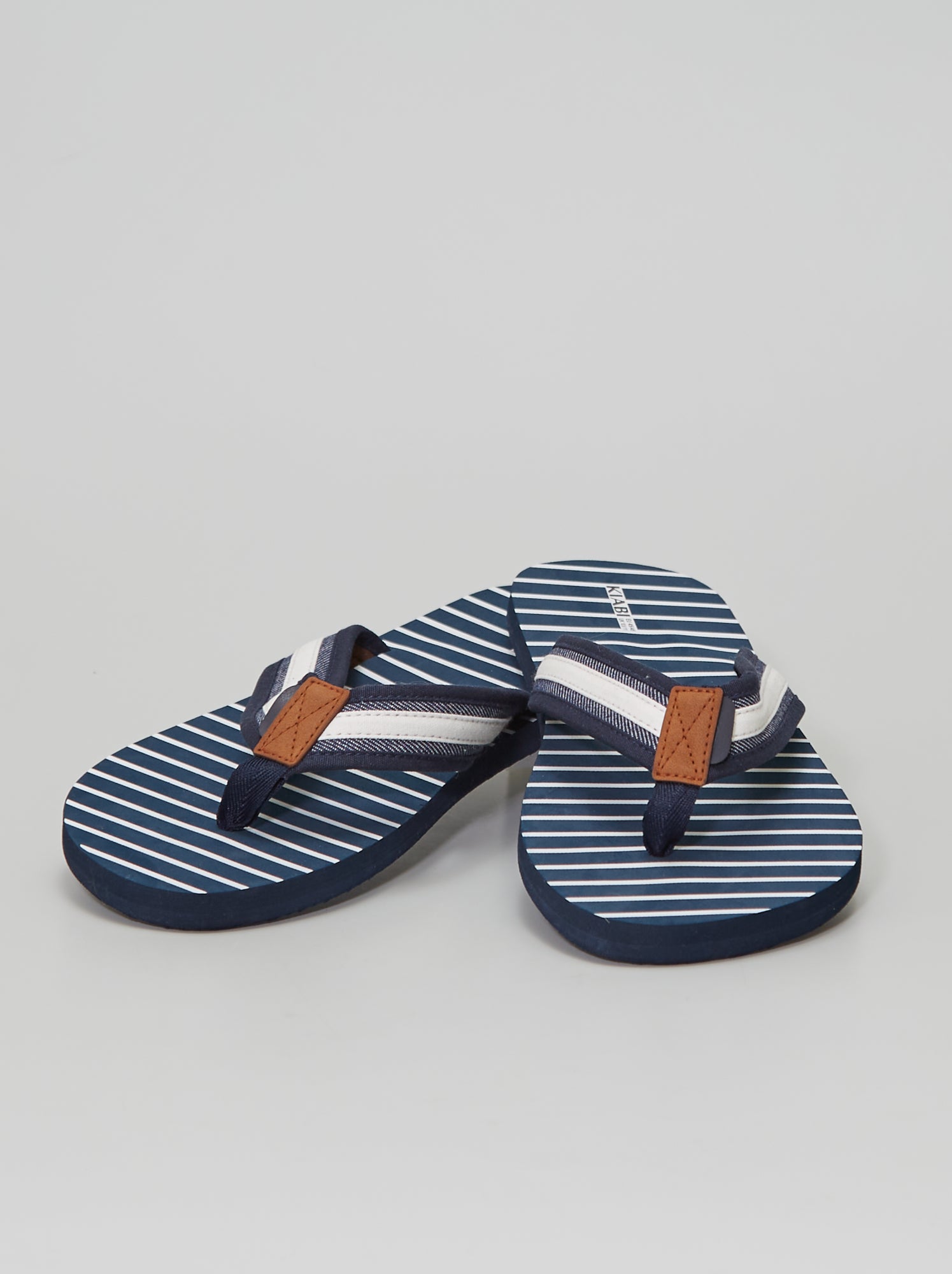 Teenslippers met stoffen bandjes BLAUW Kiabi 6.00