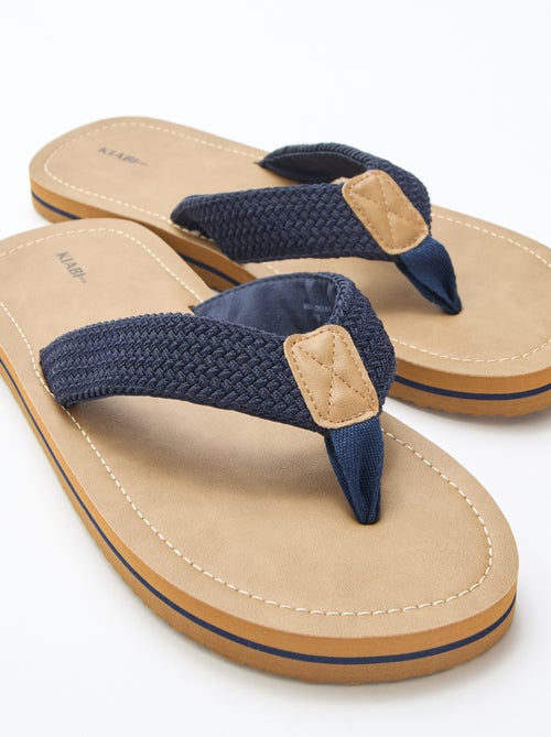 Teenslippers met stoffen bandjes - Kiabi