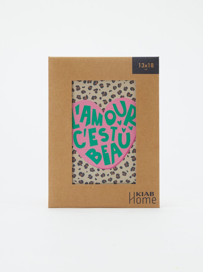 Tekst 'L'amour c'est beau' (13 x 18 cm) - Kiabi Home Roze - Kiabi