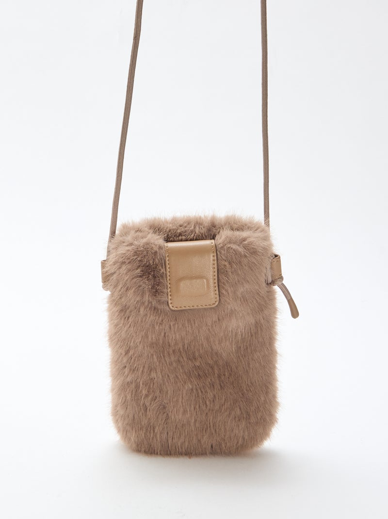 Telefoontasje met schouderband Grijs - Kiabi