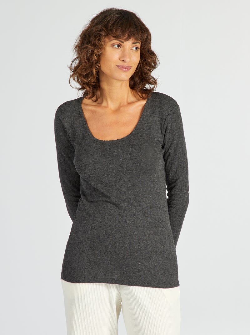 Temperatuurregulerend T-shirt - Altijd lekker warm GRIJS - Kiabi