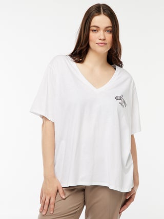 The Rolling Stones-T-shirt van jersey met V-hals