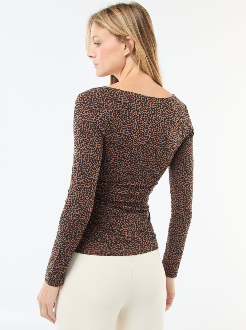 Thermo-T-shirt met lange mouw, comfortabel als een tweede huid Bruin - Kiabi