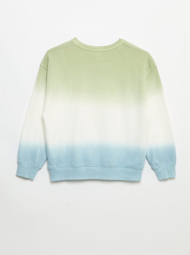 Tie-dye sweater met ronde hals en print Blauw - Kiabi