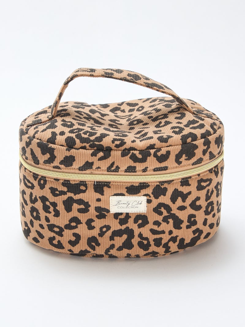 Toilettas - Beautycase met luipaardmotief Bruin - Kiabi