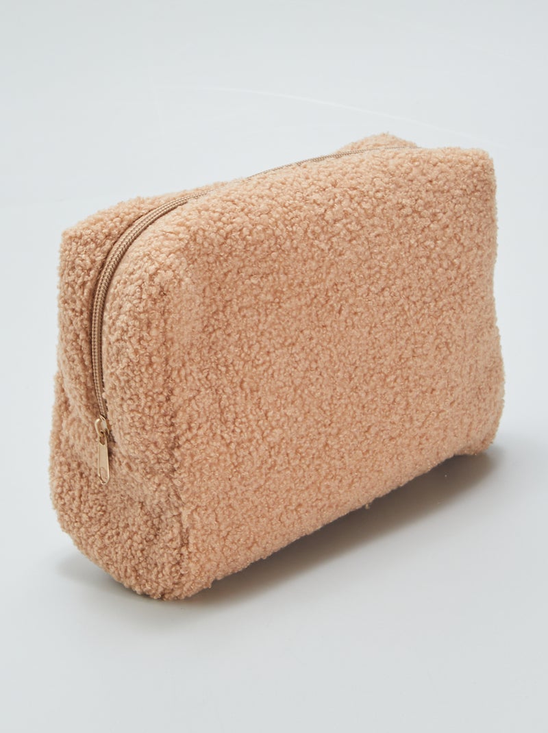 Toilettas met schapenvacht effect BRUIN - Kiabi