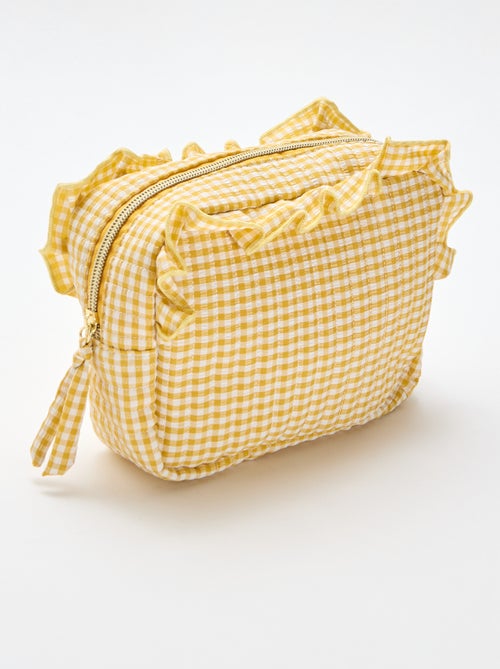 Toilettas met vichyprint en ruches - Kiabi