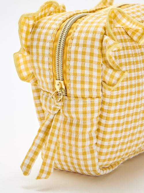 Toilettas met vichyprint en ruches - Kiabi