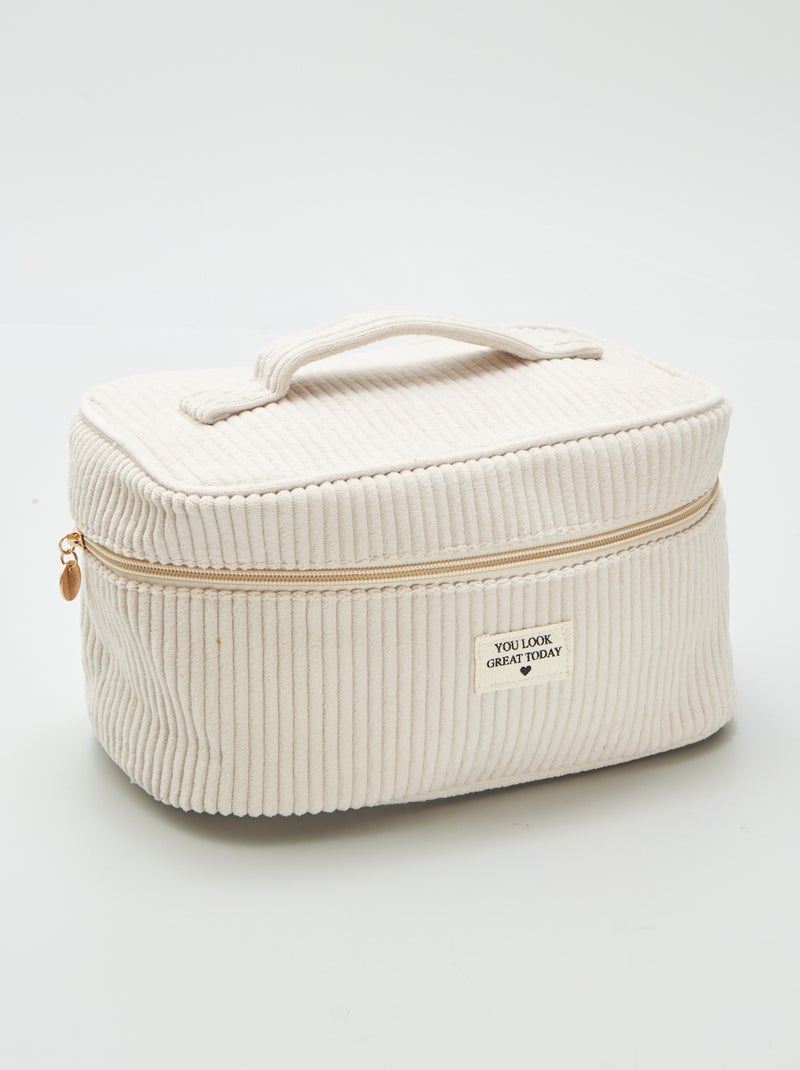 Toilettasje - beautycase van corduroy BIEGE - Kiabi