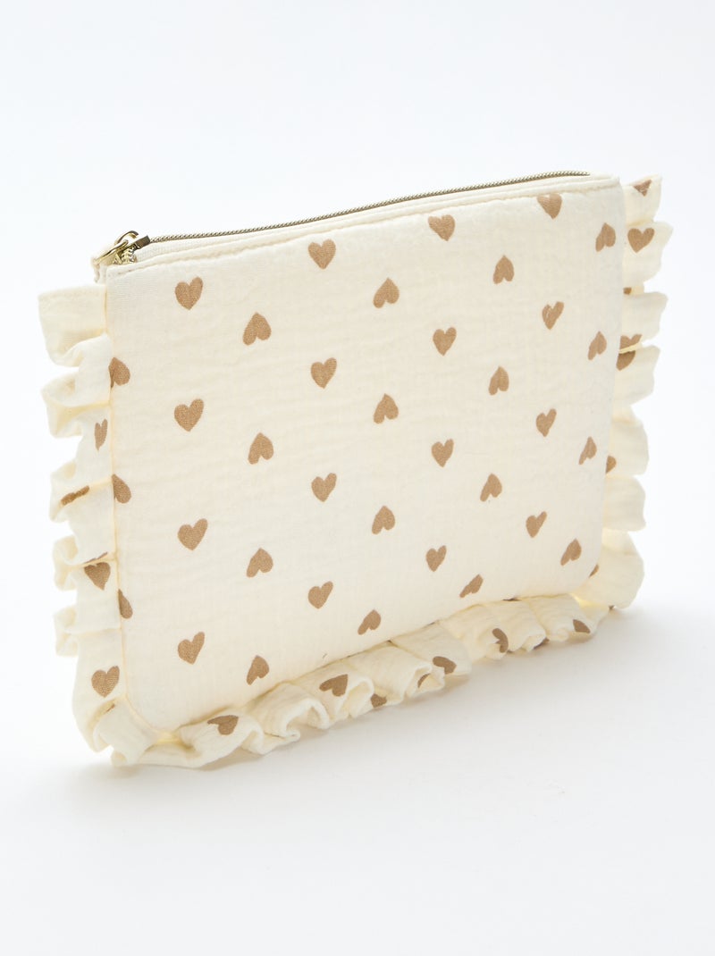 Toilettasje van luchtig katoen Biege - Kiabi